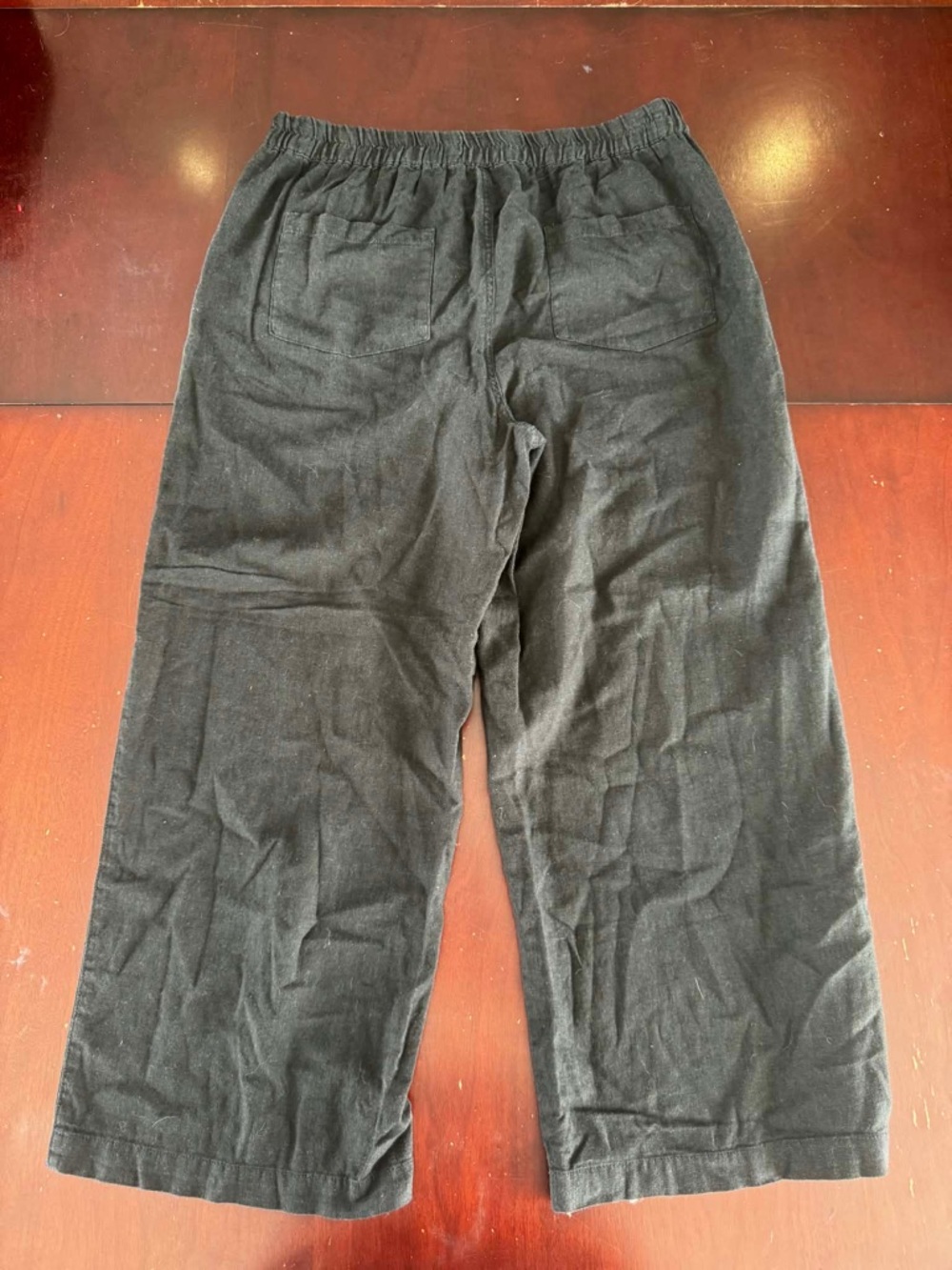 Reitmans Signature Black Wide Leg Linen Pants 14 Petite Breezy Lightweight Boho - Picture 4 of 4